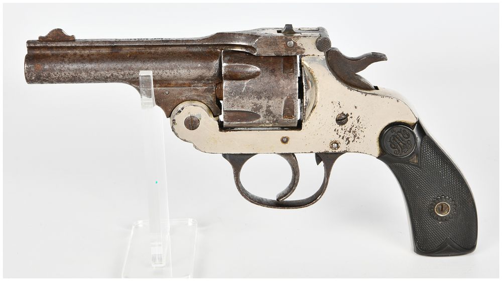 Lot 1173: Empire State Arms Co. Top-Break .32 Caliber Revolver, Nickel Finish, Circa 1900