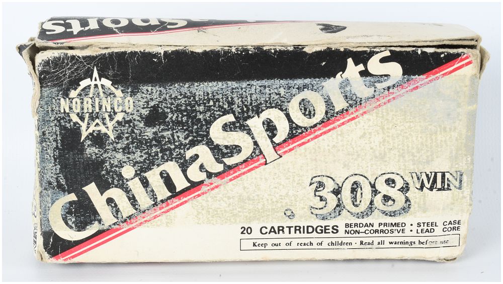 Lot 1180: 18 Norinco China Sports .308 Win Ammunition Cartridges