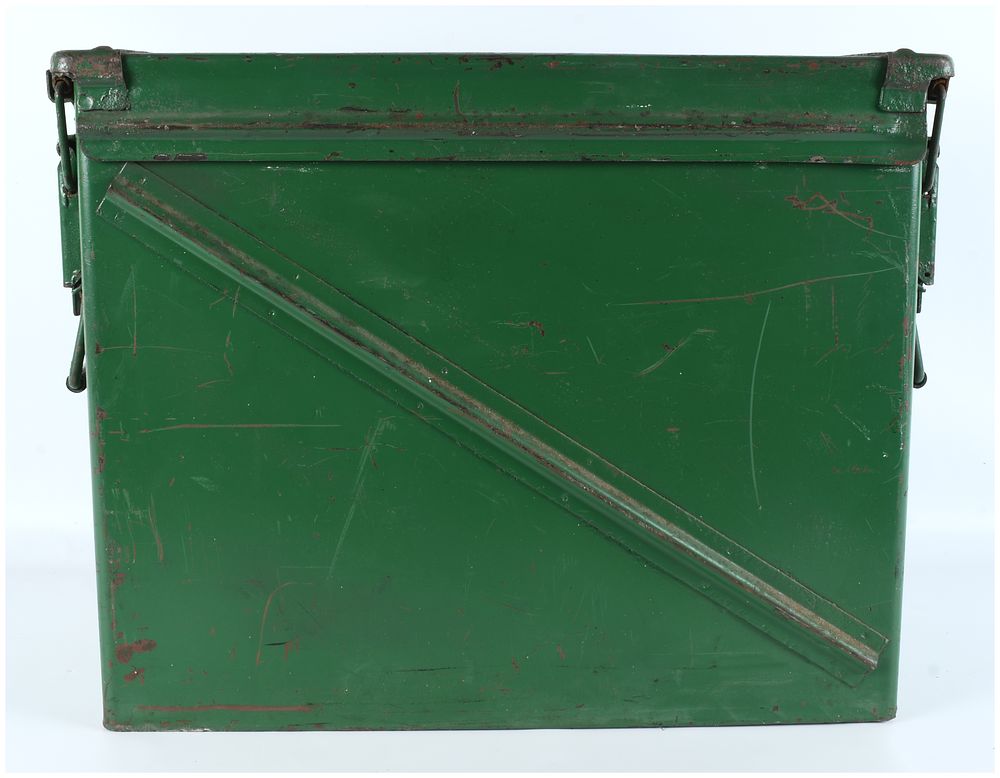 Lot 1226: Military Style Heavy-Gauge Utility Can with Diagonal Rib Reinforcement, Circa Mid-20th Century