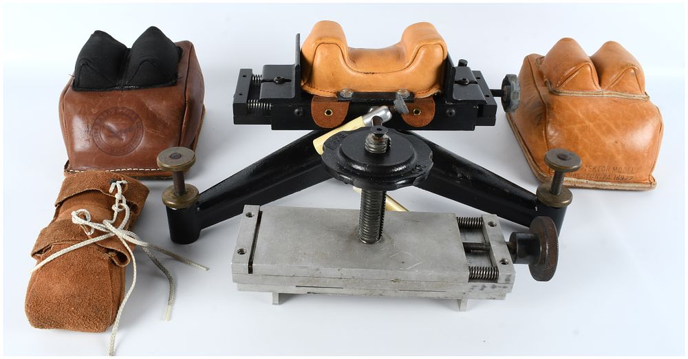 Lot 1250: Hovey, Bald Eagle, and Protektor Benchrest Shooting Set, Competition Grade, Mid-to-Late 20th Century