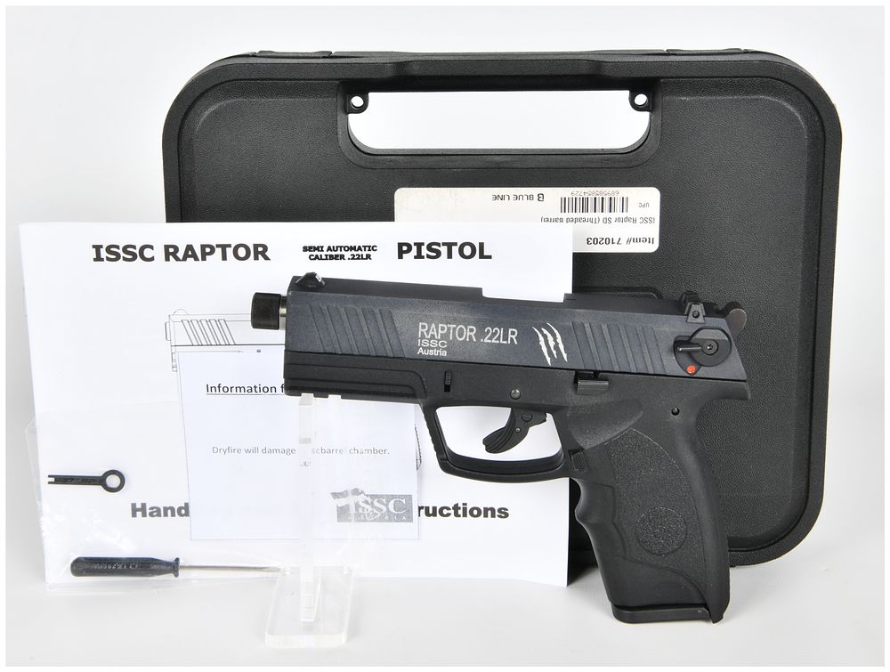 Lot 1257: ISSC Austria Raptor SD .22LR Semi-Automatic Pistol with Threaded Barrel, Complete Factory Set