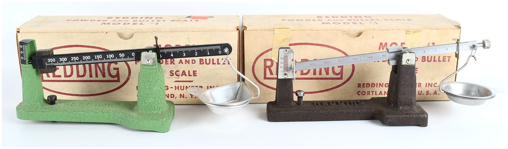 Lot 1262: Redding-Hunter Inc. Model #1 Powder and Bullet Scales (Pair) in Original Boxes, Mid-Century Reloading