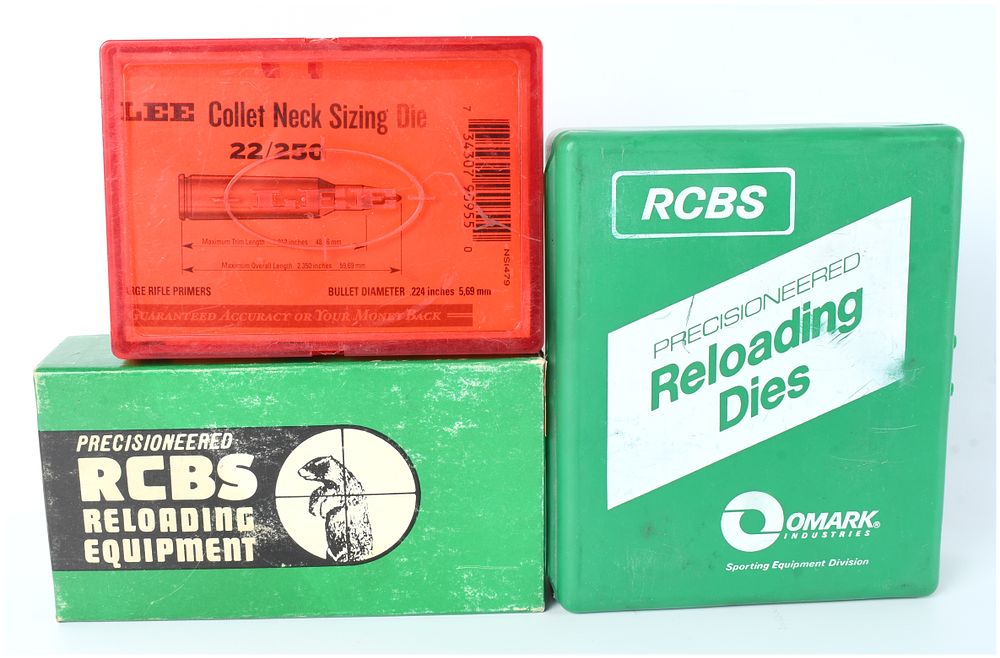 Lot 1274: RCBS, Lee, and American Reloading Die Collection, .22-250 and .308 Calibers, c. 1975-1995
