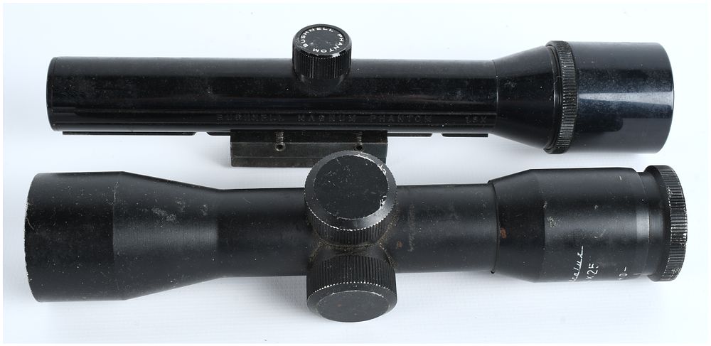 Lot 1286: Bushnell Magnum Phantom 1.3X and Chinese 2.5X Vintage Rifle Scopes, Lot of 2, circa 1970s