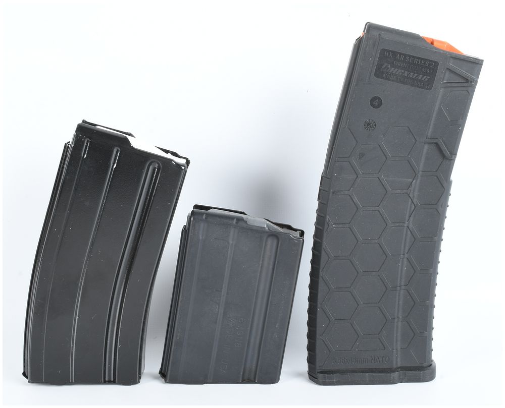 Lot 1324: A Trio of AR-15 Pattern Magazines including Hexmag Series 2