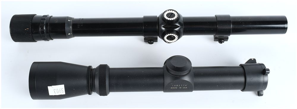 Lot 1331: Vintage American Rifle Scope Lot: Weaver V22-A Variable Power and Second US-Made Sporting Scope, Mid-20th Century