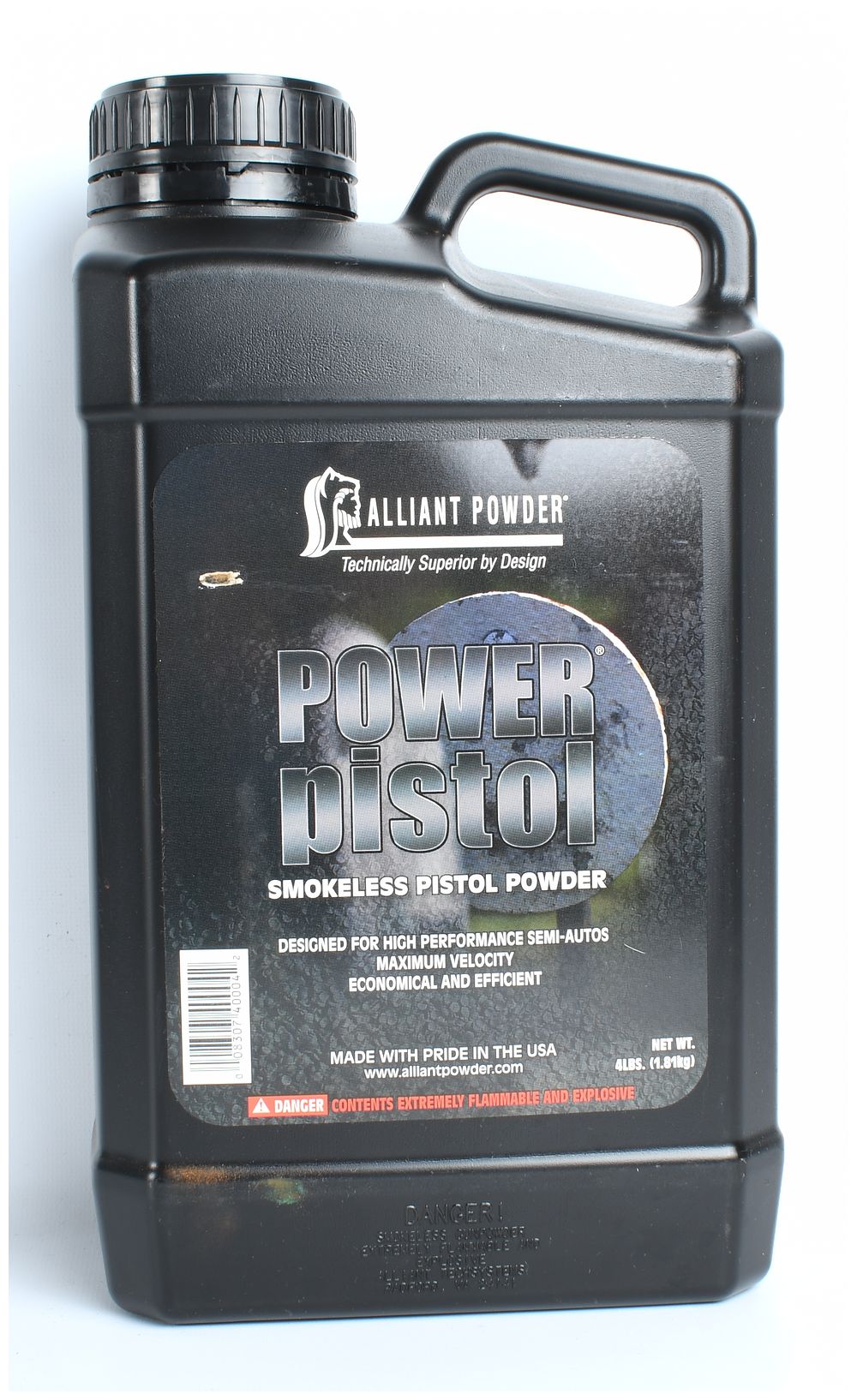 Lot 1337: Alliant Powder Power Pistol Smokeless Handgun Propellant one 4 lb Jug Circa 2010-2020