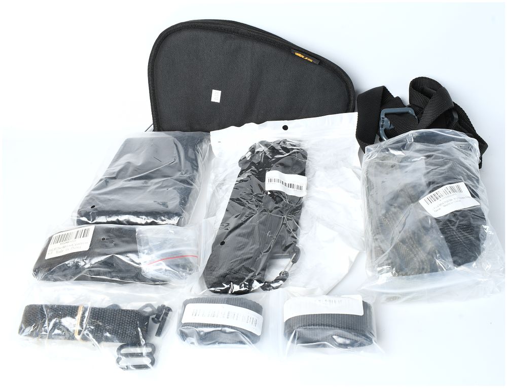 Lot 1340: Contemporary Lot of Tactical Rifle Slings and Accessories with Padded Carrying Case, New in Package