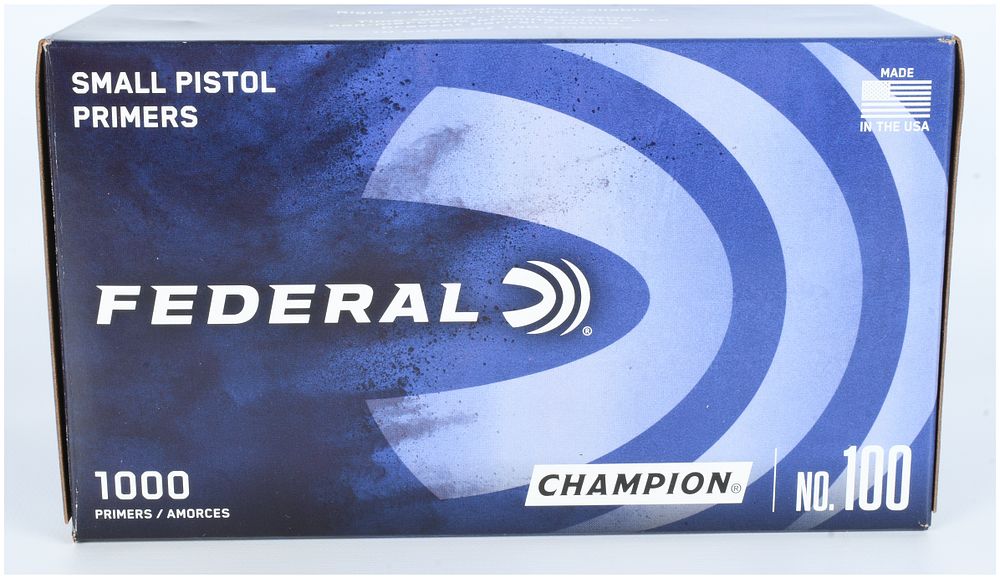 Lot 1360: Federal Champion No. 100 Small Pistol Primers, 1000 Count
