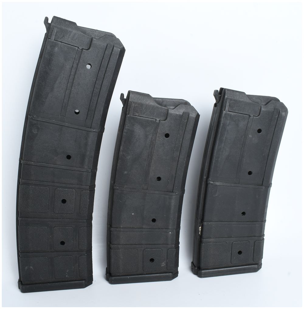 Lot 1369: Three Black Polymer AK-Variant Magazines