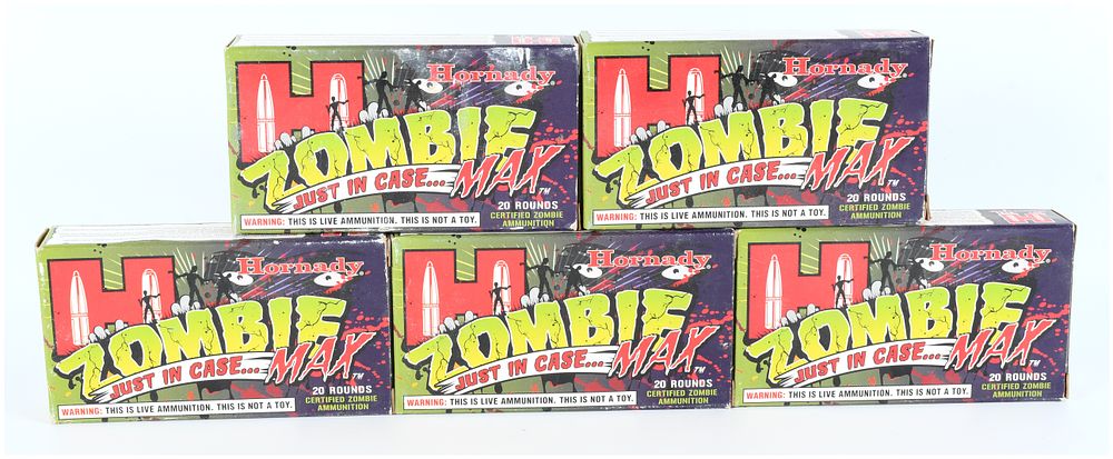 Lot 1375: Hornady Zombie Max .223 Remington 55 Grain Z-MAX Ammunition, 100 Box Lot, circa 2012