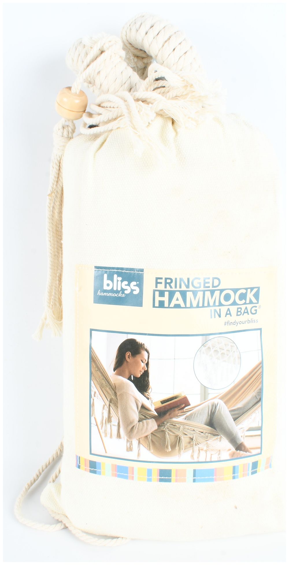 Lot 1390: Bliss Hammocks Fringed Hammock in a Bag