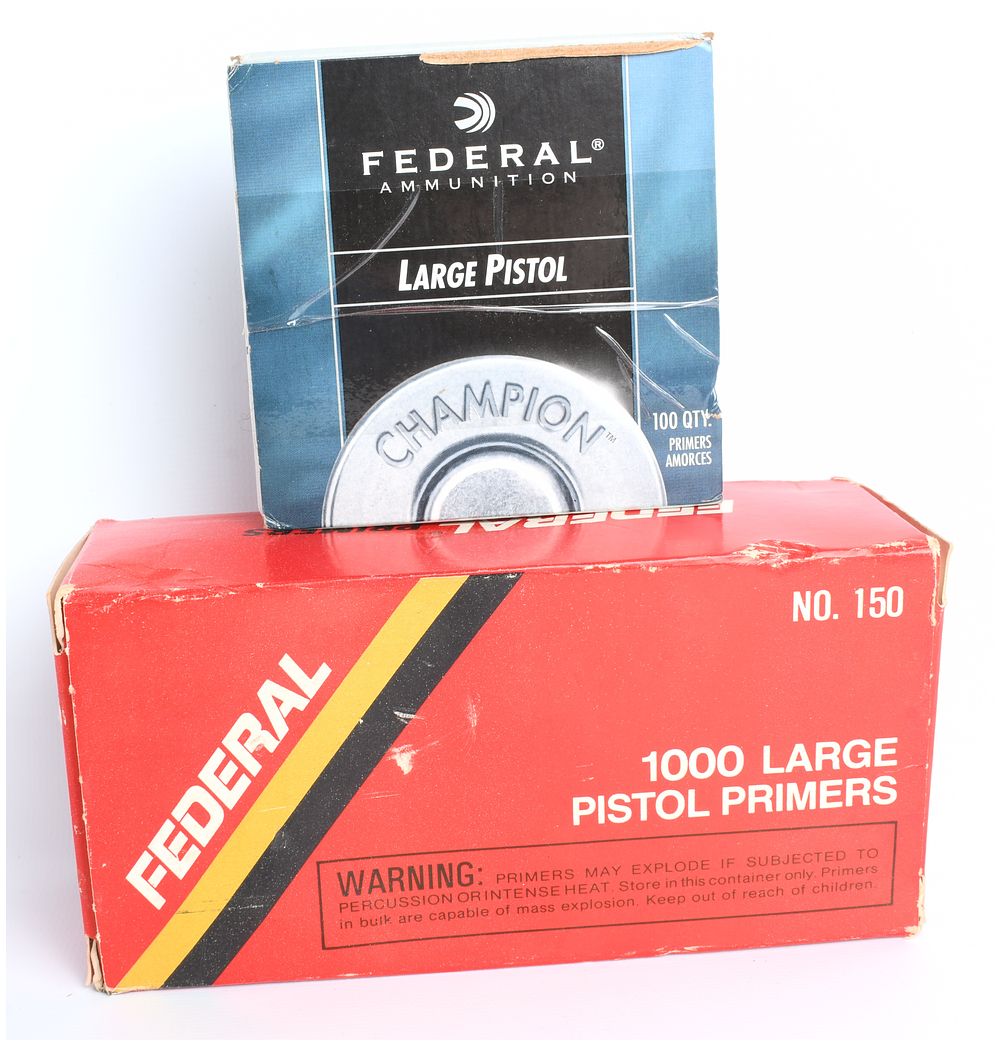 Lot 1406: Federal Ammunition No. 150 Large Pistol Primers Lot (1100 Count)