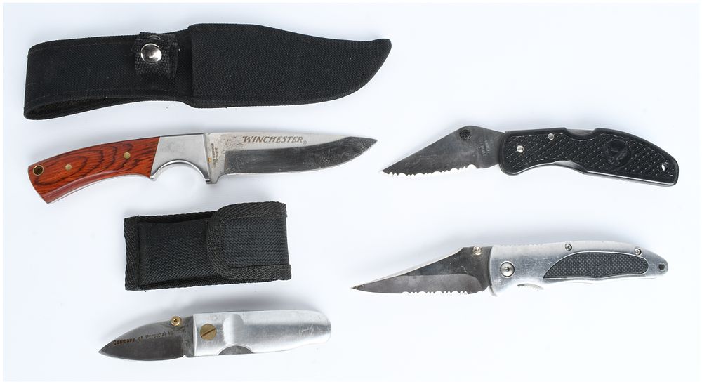 Lot 1414: Four Utility and Folding Knives Including Winchester