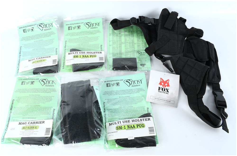 Lot 1421: Sticky Holsters & Fox Tactical Concealed Carry and Tactical Holster Lot, 9 Pieces, Modern
