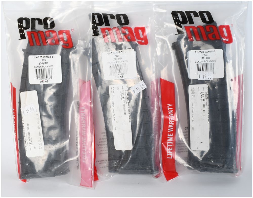 Lot 1433: Three ProMag AK-223 WASR-3 Magazines