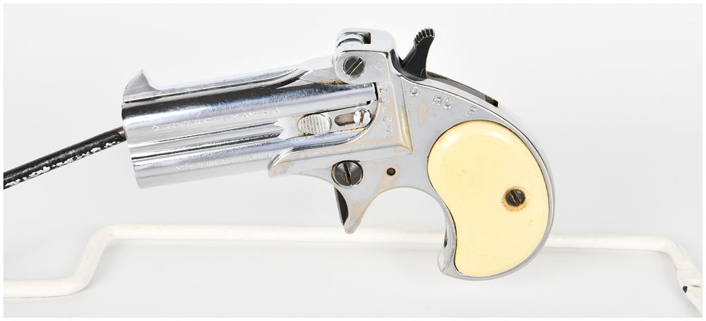Lot 1437: F.I.E. Miami DB-38 Double Barrel Derringer Pistol, Chrome Finish, .38 Special Caliber