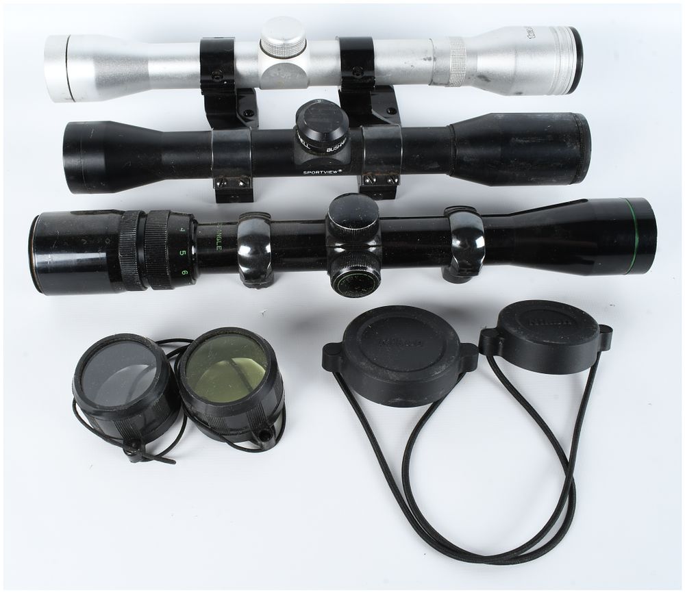 Lot 1441: A Trio of Rifle Scopes Including Tasco and Bushnell Sportview Models