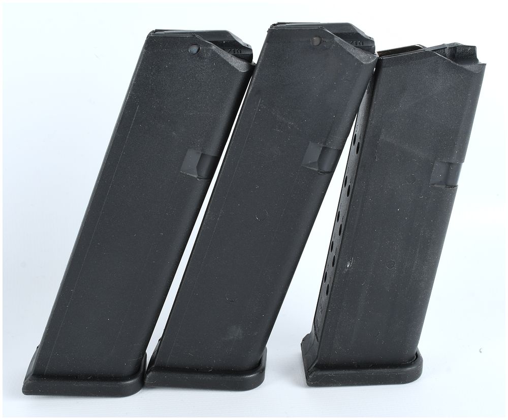 Lot 1460: GLOCK Factory .40 S&W Caliber Polymer Magazines, Lot of Three, Mixed Capacities