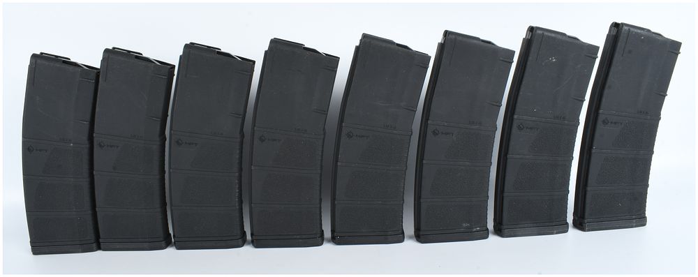 Lot 1493: A Set of 7 Mission First Tactical MFT 5.56 x 45mm Polymer AR-15 Magazines