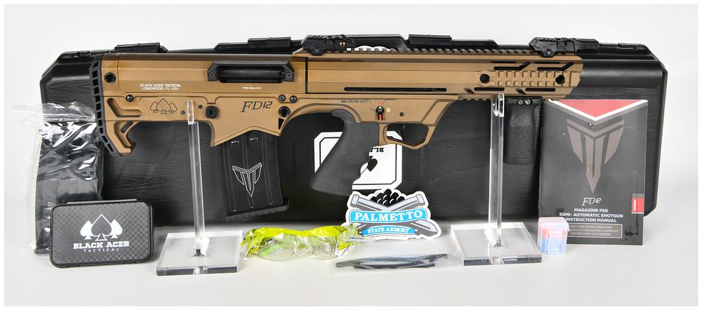 Lot 1518: Black Aces Tactical FD12 Semi-Automatic Bullpup Shotgun, FDE Finish, Modern