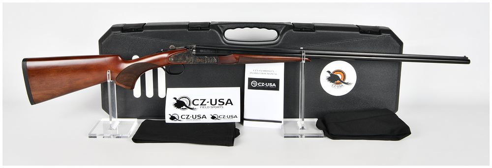 Lot 1524: CZ-USA Sharp-tail Side-by-Side Shotgun .410 Gauge Case Color Receiver Modern
