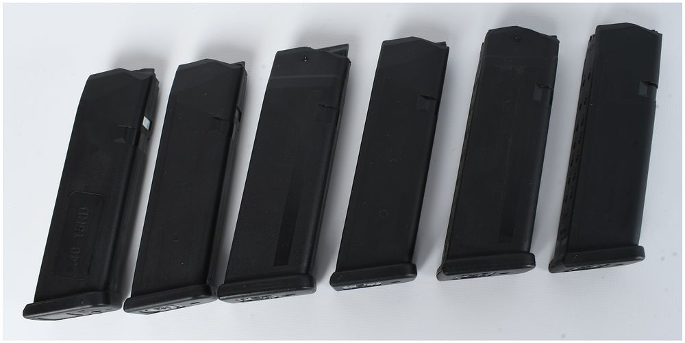 Lot 1529: A Set of Five Glock Factory Handgun Magazines