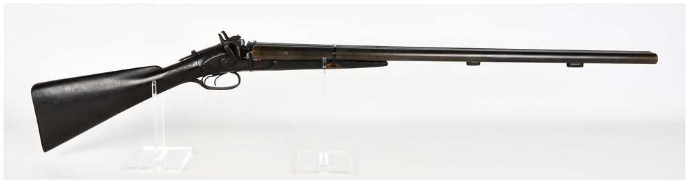 Lot 1560: Unidentified External Hammer Double Barrel Shotgun, Percussion Style, c. 1860-1880