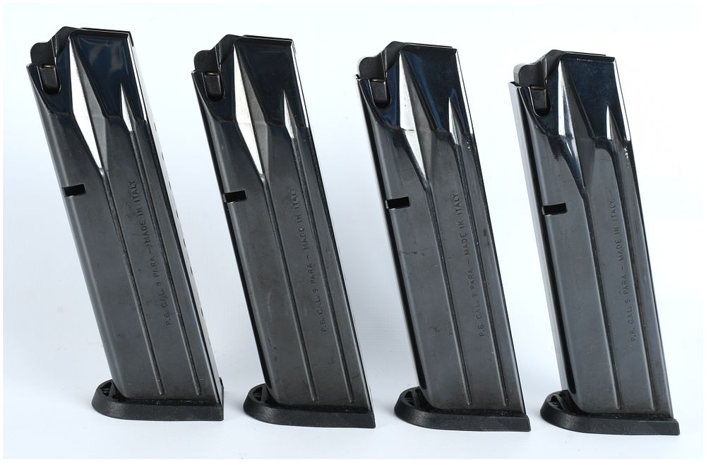 Lot 1571: Beretta P.B. Factory 9mm 17-Round Pistol Magazines (Lot of 4) Modern Era