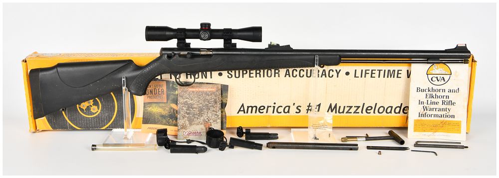 Lot 1584: CVA Connecticut Valley Arms Buckhorn Magnum .50 Caliber In-Line Muzzleloader Rifle Outfit, Circa 1995-2005