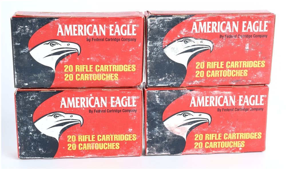 Lot 67: A Lot of 80 Rounds of Federal American Eagle .223 Remington 55 Grain FMJ Boat-Tail Ammunition