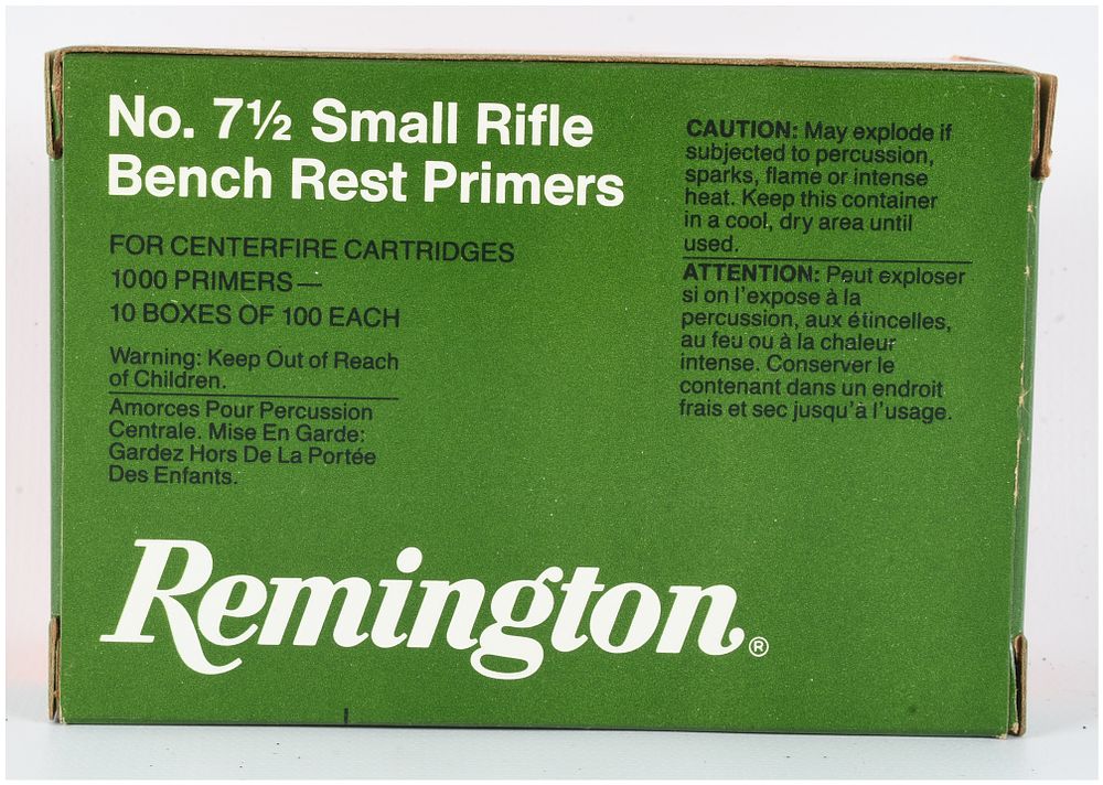 Lot 103: Remington No. 7 1/2 Small Rifle Bench Rest Primers 1000 Count