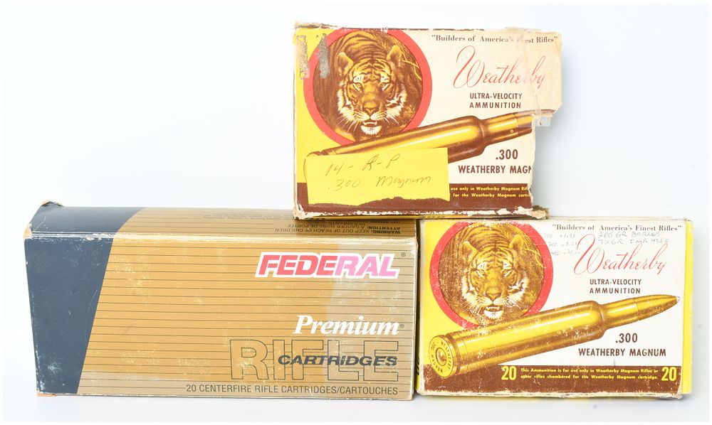 Lot 127: A Lot of 44 Weatherby and Federal .300 Weatherby Magnum Ammunition