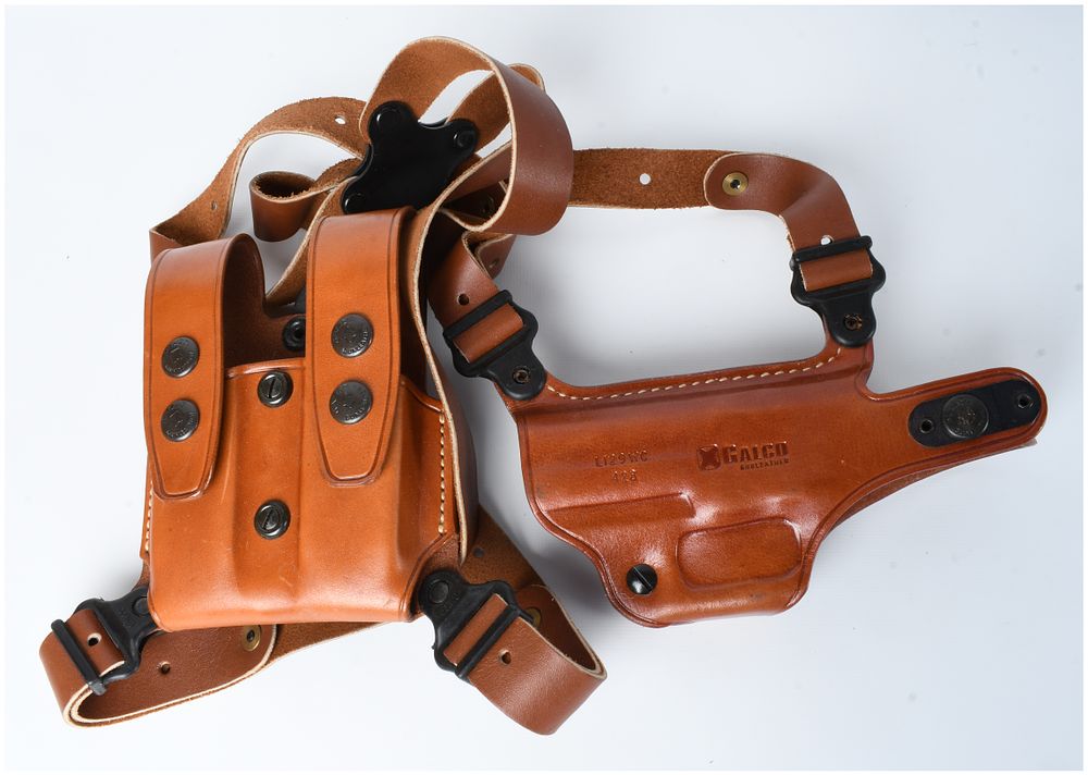 Lot 131: Galco Miami Classic Shoulder Holster System with Double Magazine Pouch