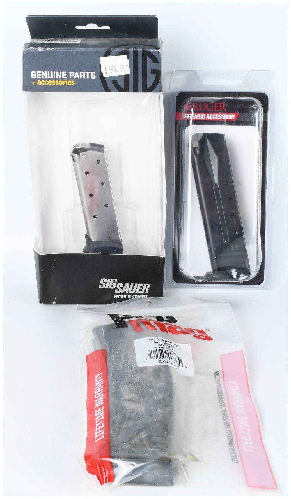 Lot 248: A Trio of Sig Sauer, Ruger, and Pro Mag Firearm Magazines