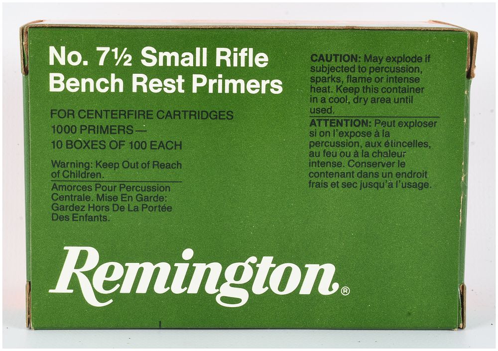 Lot 253: Remington No. 7 1/2 Small Rifle Bench Rest Primers 1000 Count