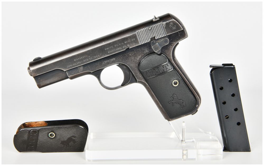 Lot 336: Colt Model 1903 Pocket Hammerless Semi-Automatic Pistol .32 Caliber with 3.75 Inch Barrel 1914