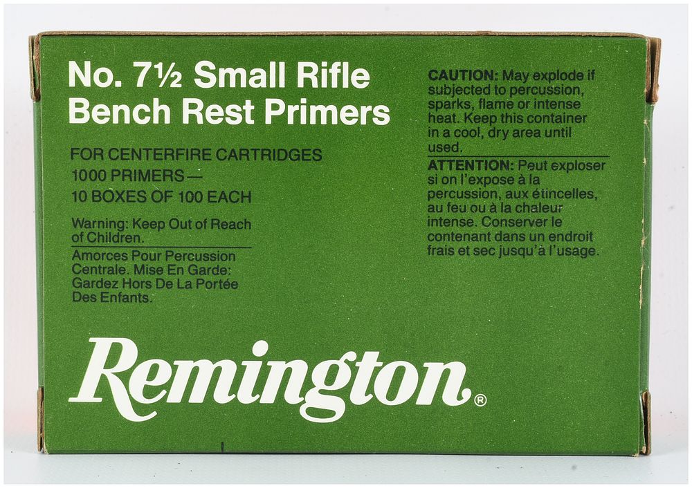 Lot 356: Remington No. 7 1/2 Small Rifle Bench Rest Primers 1000 Count