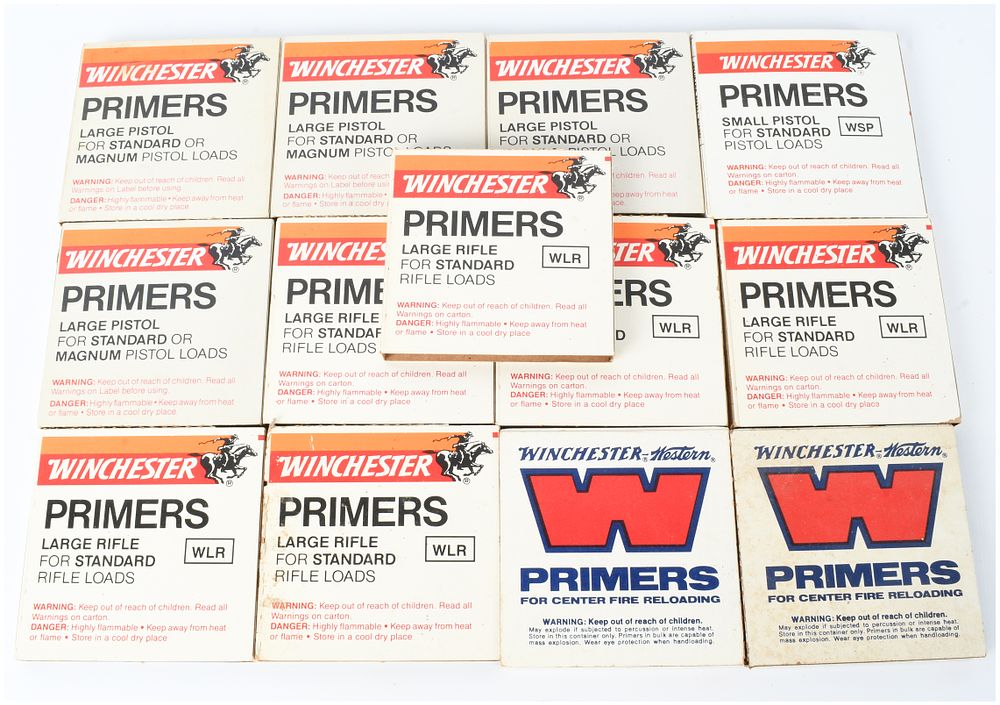 Lot 446: Winchester and Winchester-Western Primers Reloading Components 1200 Count