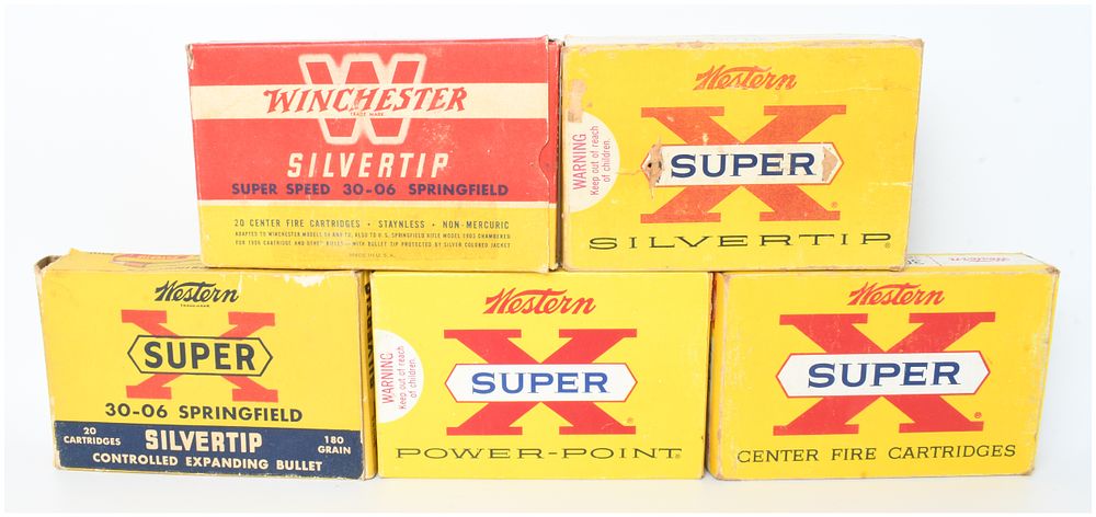 Lot 457: A Lot of 93 Winchester and Western .30-06 Springfield Ammunition Cartridges and Cases