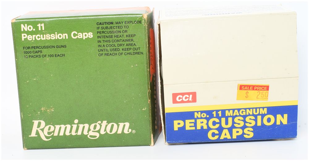 Lot 473: A Lot of 1300 Remington and CCI No. 11 Percussion Caps