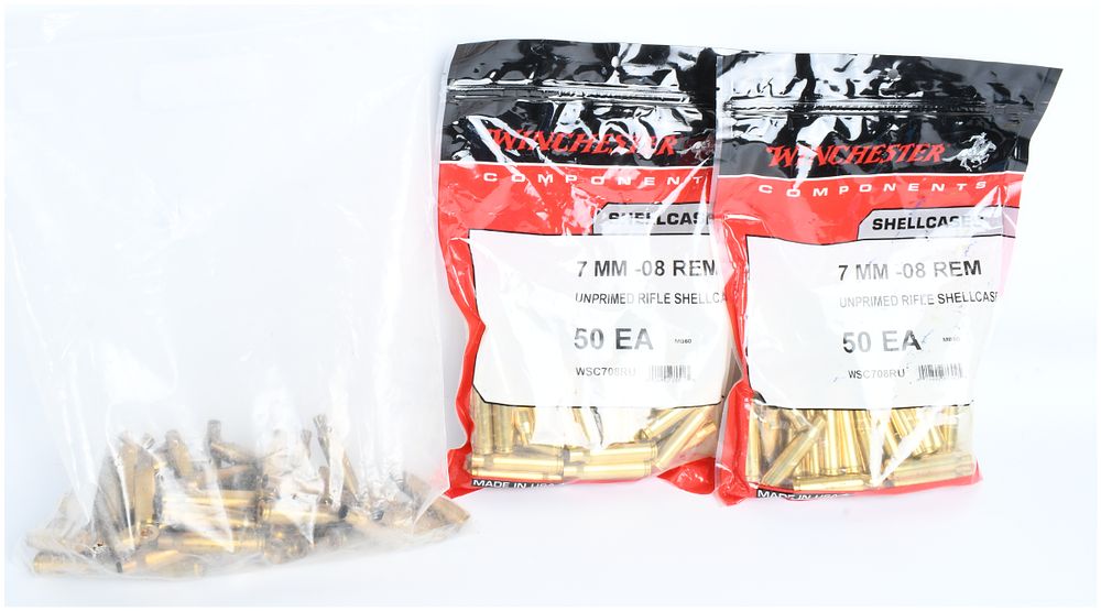 Lot 512: A Lot of Three Bags of Winchester 7mm-08 Remington Unprimed Rifle Brass