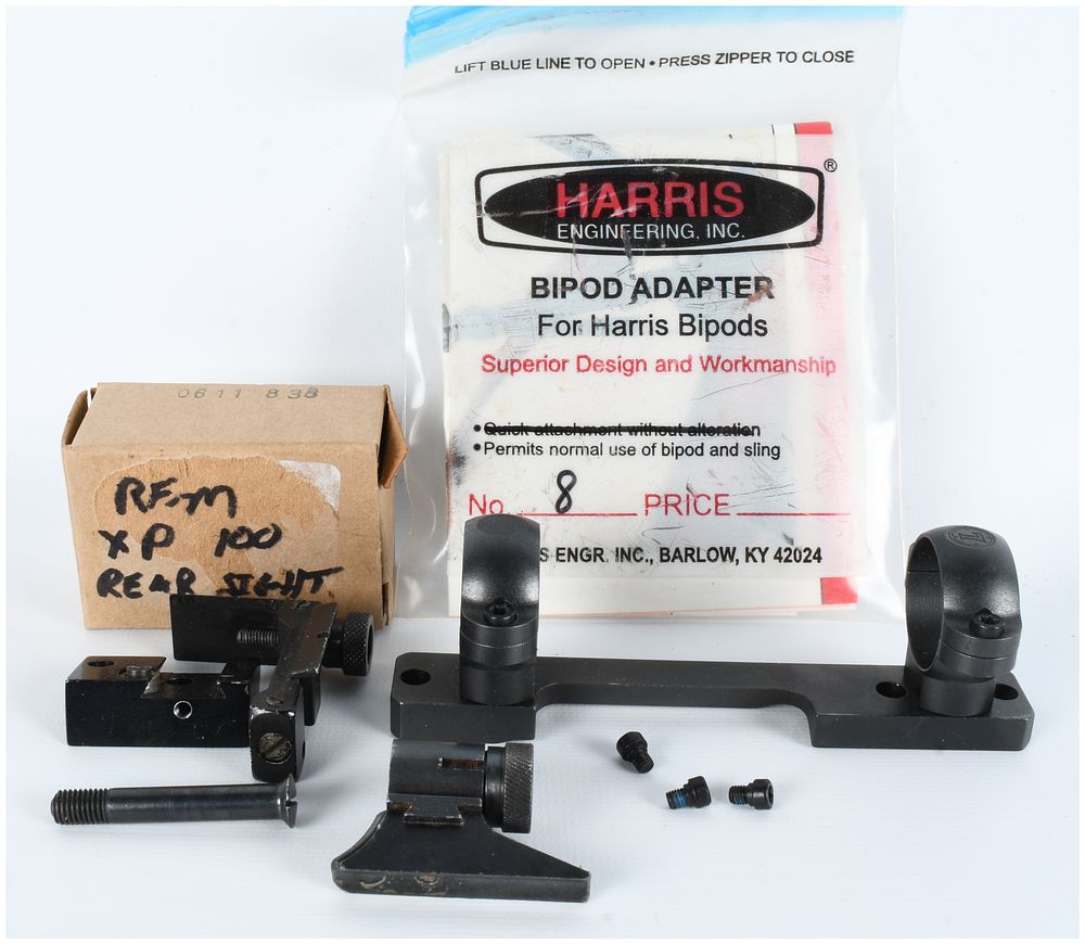 Lot 527: A Collection of 7 Firearm Accessories and Components including Leupold Scope Mount and Remington XP-100 Sights