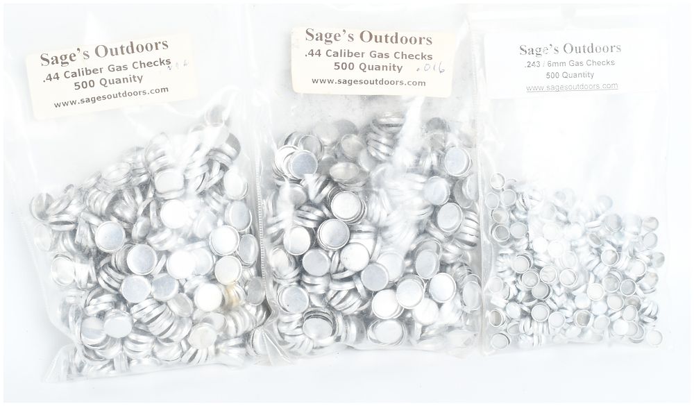 Lot 535: A Trio of Sage's Outdoors Aluminum Gas Checks .44 and .243 Caliber