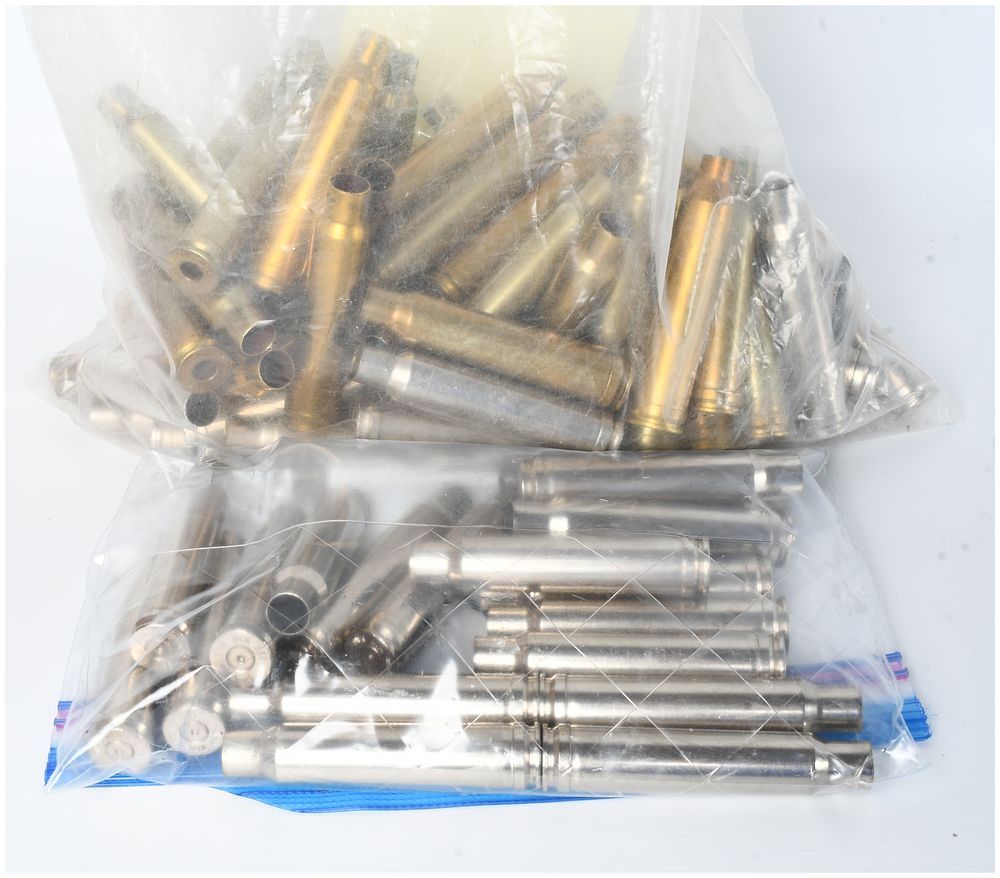 Lot 542: A Lot of 73 Spent .338 Winchester Magnum Rifle Cartridge Casings