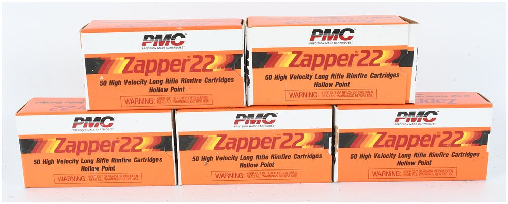 Lot 568: A Lot of 250 Rounds PMC Zapper 22 Ammunition .22 Long Rifle