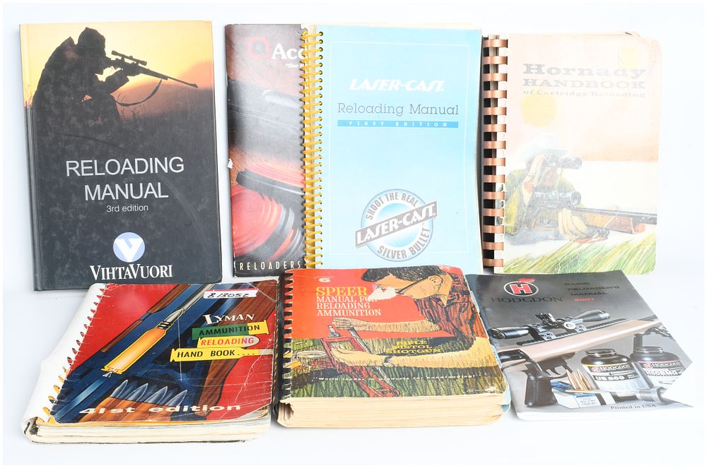 Lot 599: Various. A Collection of 6 Ammunition Reloading Manuals. Various Publishers, 1960s-2007.