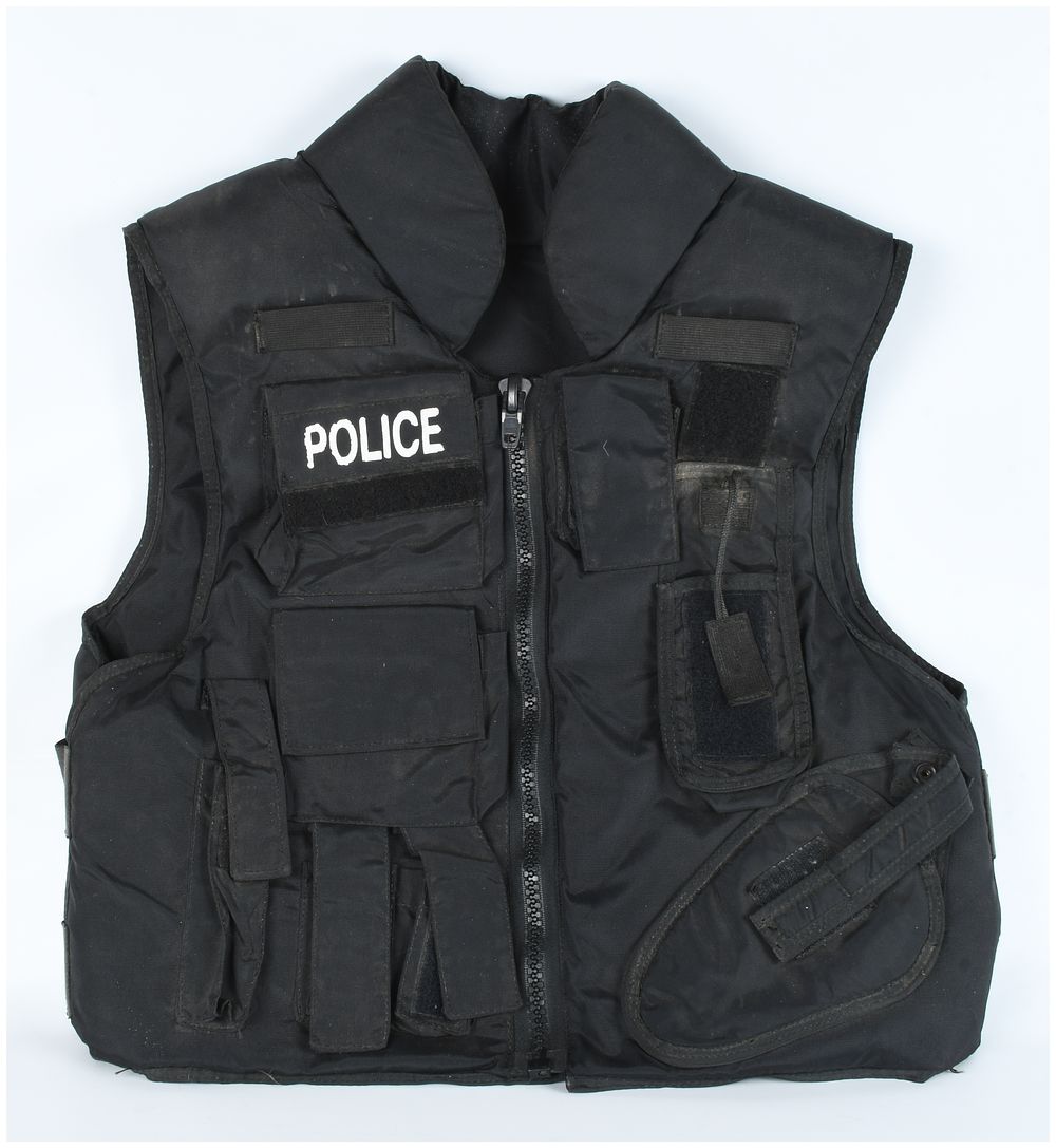 Lot 1064: Tactical Law Enforcement Body Armor Carrier Vest with Police Markings