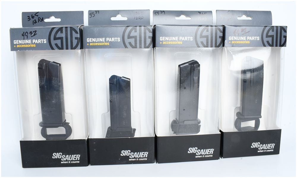 Lot 1073: A Lot of 4 SIG Sauer P365 12-Round Magazines 9mm