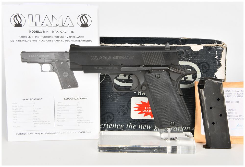 Lot 1083: Llama Mini-Max 45 Semi-Automatic Pistol .45 ACP with 3.5 Inch Barrel